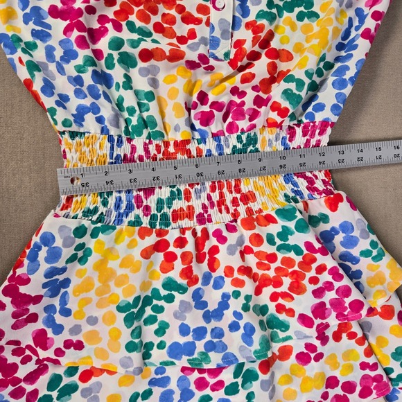 Gibsonlook Multicolor Polka Dot Smocked Waist Mini Dress‎ Womens S Rainbow - Picture 5 of 8